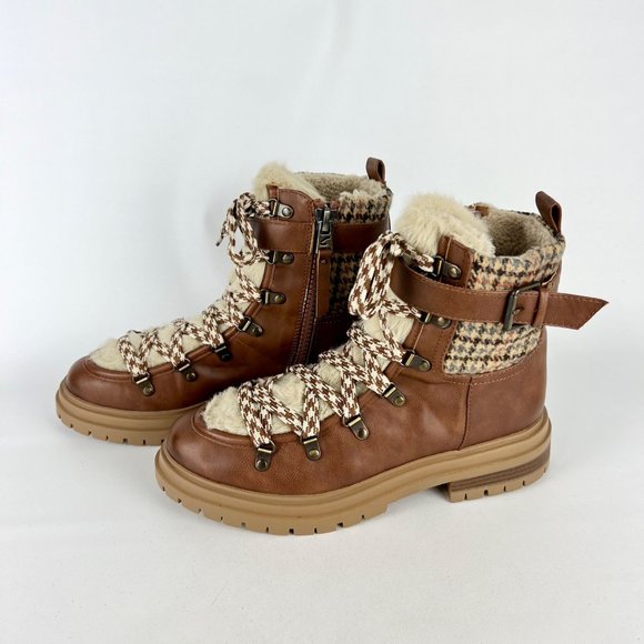 Circus Sam Edelman Womens Gretchen Brown Shearling Hiker Boot Fuzzy size 10 - Picture 3 of 15